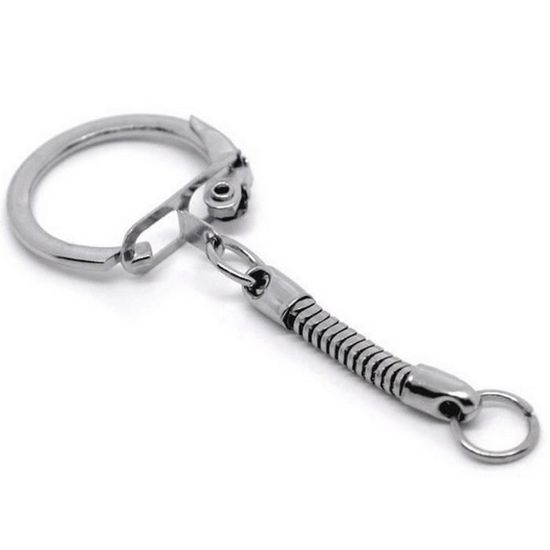 Okiwung Lot De 30 Porte-clés Ronds Et Plats De 2,5 Cm En Métal Pour La Maison, Le Bureau, La Voiture, La Fabrication De Colliers Pour Plaque D'identité (argent