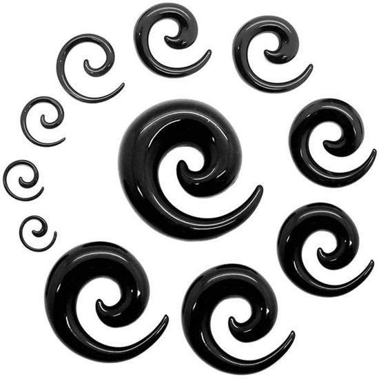 Tumundo 2 Fake-Plugs Faux Piercing Flesh Tunnel Boucles Clous D'Oreille Étoile Star Studs 10mm Rockabilly Blanc Acier