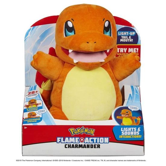 Peluche Douce Charmander Pokemon Flame Action - CHARACTER OPTIONS - XY - Jouet interactif - Mixte - 3 ans