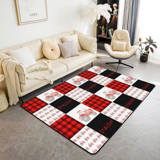 Tapis Salon 150x200 Cm Motif Arche – Imprimé Abstrait Rose – Doux, Lavable Et Antidérapant
