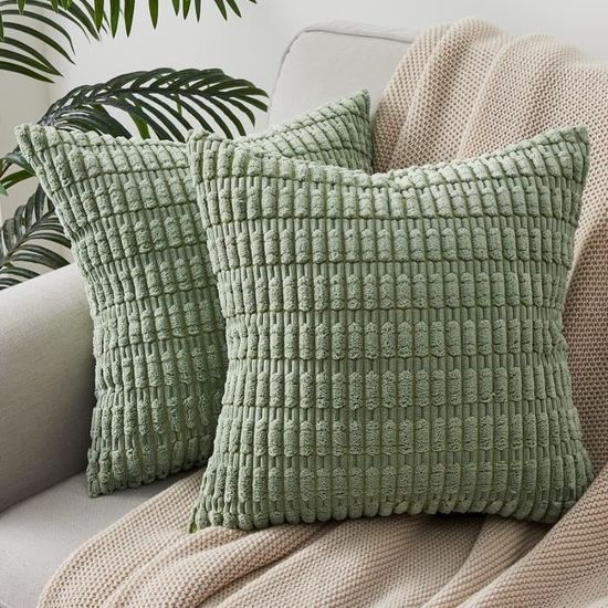 Housse Coussin 45x45 Vert Tropicale Palmier Feuilles Housse De Coussin