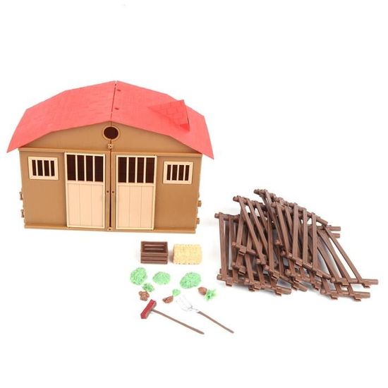 Set De 70 Pièces De Clôtures Jouet Pour Ferme - Chevaux, Animaux, Décoration Miniature DIY