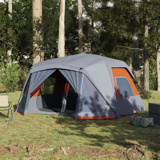 Tente de Camping multi-Pièces Tente Dôme 8-12 Personnes Tente de Camping Résistante au Soleil Tente Dôme Spacieuse pour Activités Extérieures avec Sac de Rangement Pratique