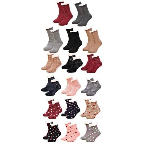 Chaussettes Thermiques Femme - Multicolore - Full Terry - Taille 35-42  Multicolore - Cdiscount Sport