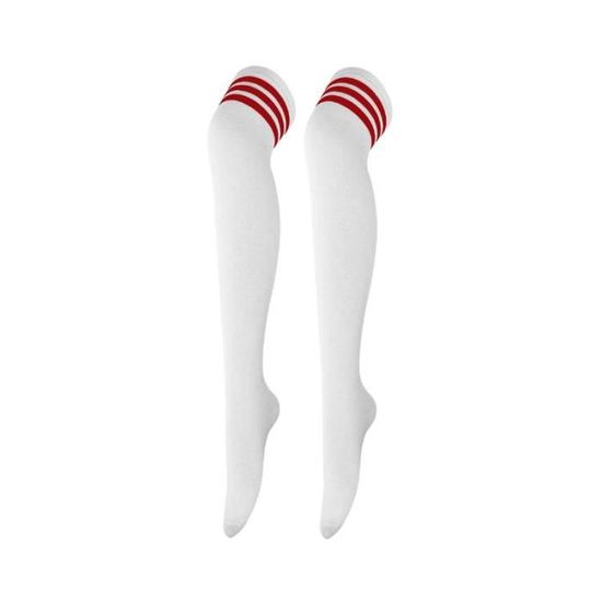 Chaussettes Hautes Rayées Filles Femmes Coton - Taille 37-39 Noir Blanc Multicolore