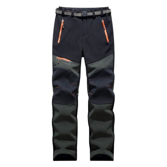 Pantalon Jogging Homme Hiver Doublé Polaire Thermique Chaud Avec Cordon De Serrage Et Poches Pantalon De Sport Décontracté Kaki M
