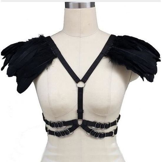 Luxxa : ENSEMBLE SOUTIEN-GORGE 1/2 SEINS AVEC HARNAIS ET STRING FENDU