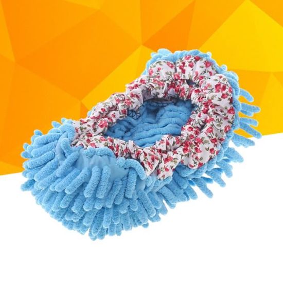 Pantoufles Vadrouille Microfibre - Pour Nettoyer Le Sol En Marchant, Lavables, Réutilisables, Taille Unique 26 Cm - Rouge