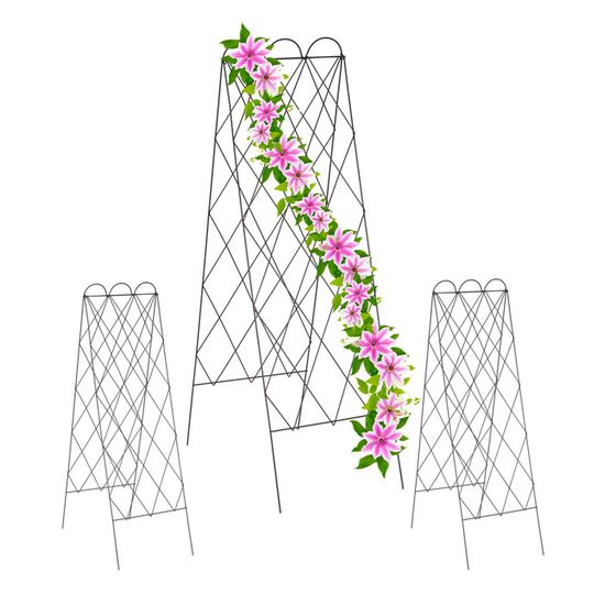 Relaxdays Support De Fleurs En Métal Pour Plantes En Pot Et En Intérieur, HBT 32 X 25 X 0,5 Cm, Noir