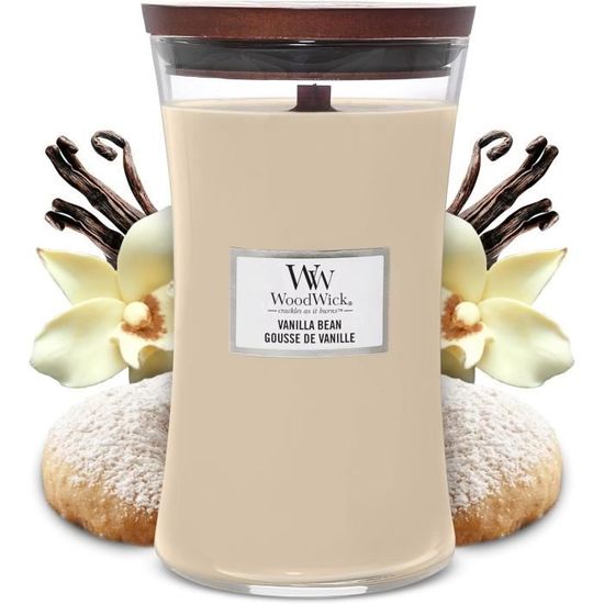 DECO EXPRESS Bougies Parfumées, Bougie qui crépite à Double Mèche Bougie, Bougie Longue Durée Ellipse - Idee Cadeau Bougie (Macaron à la Vanille DECO EXPRESS Bougies Parfumées, Bougie qui crépite à Double Mèche Bougie, Bougie Longue Durée Ellipse - Idee Cadeau Bougie (Macaron à la Vanille