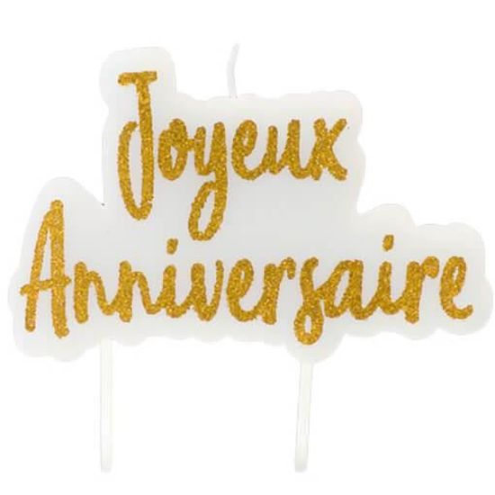 Bougie Pailletee Joyeux Anniversaire Or X1 Ref Bga1012 Cdiscount Maison