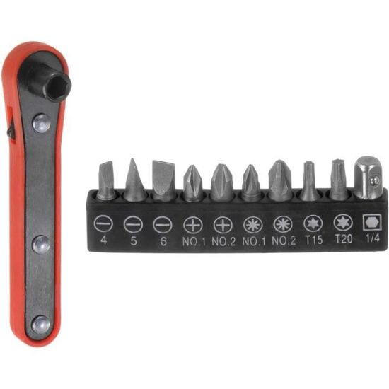 Porte-embouts De Tournevis - Lot De 4, 10 Trous, Pour Tige Hexagonale 6.35 Mm - Rangement Atelier, Boîte à Outils