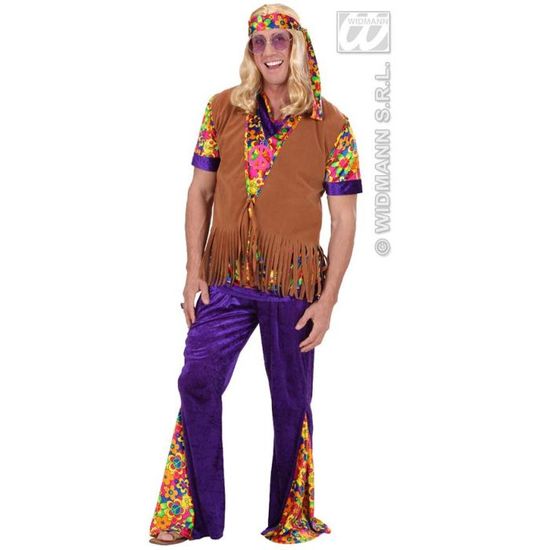 Gilet Hippie Homme à Franges - Style Daim, Vintage Années 70 - Pour Festival, Carnaval, Déguisement Gothique - 10