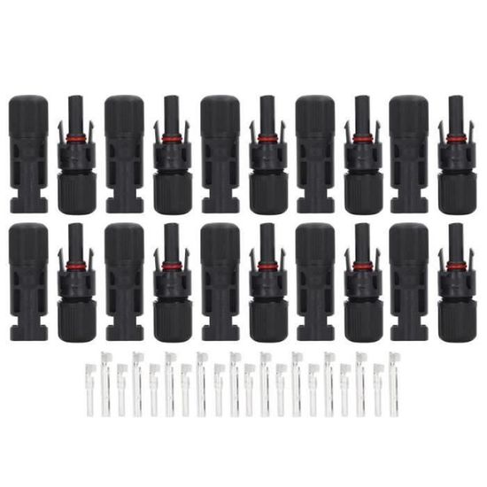 LYNNRICK Lot De 5 Connecteurs Panneau Solaire PV Mâle/Femelle 30A Avec Diodes - Étanché IP67
