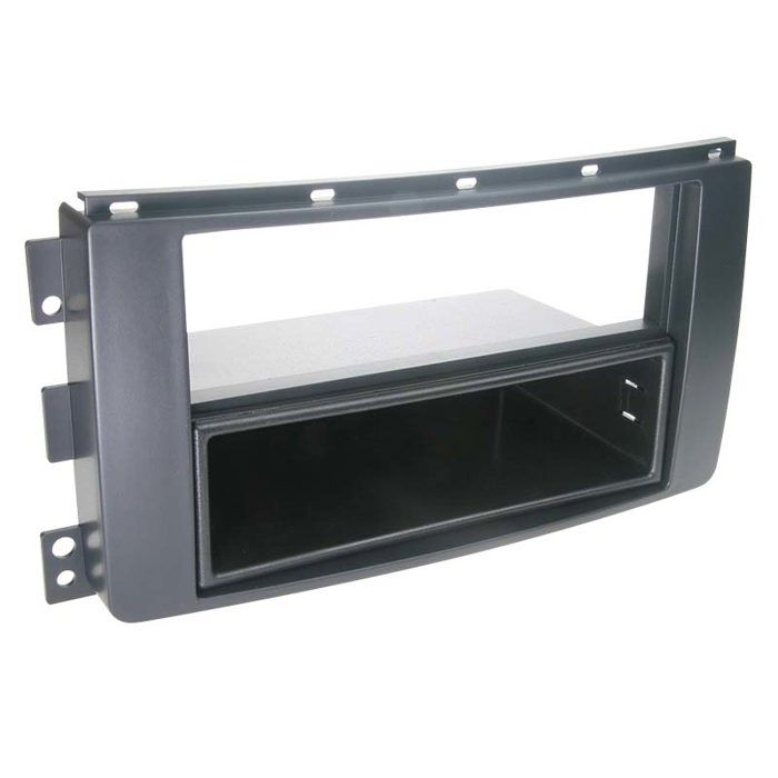 Adaptateur de façade 2-DIN avec vide poche Smart ForTwo / ForFour noir