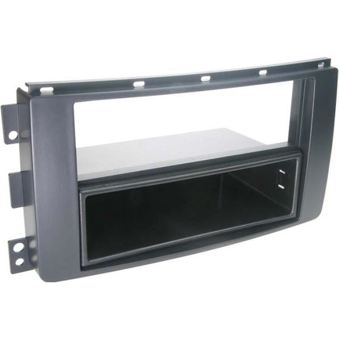 Adaptateur de façade 2-DIN avec vide poche Smart ForTwo / ForFour noir