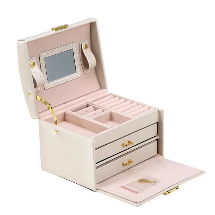 Boîte de rangement de bijoux（ blanche）-CHE