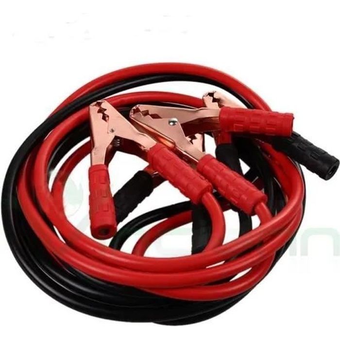Cables de démarrage 2000A, 2 mètres, avec pinces, pour batterie de voiture, moto et camping-voiture