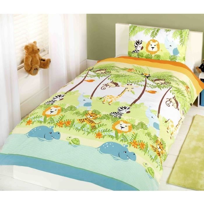 Parure de lit housse de couette Jungle Lion