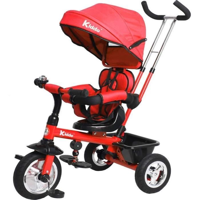 Kiddo Trike 4-en-1 Design Intelligent Amélioré avec des Fonctionnalités Supplémentaires - Rouge