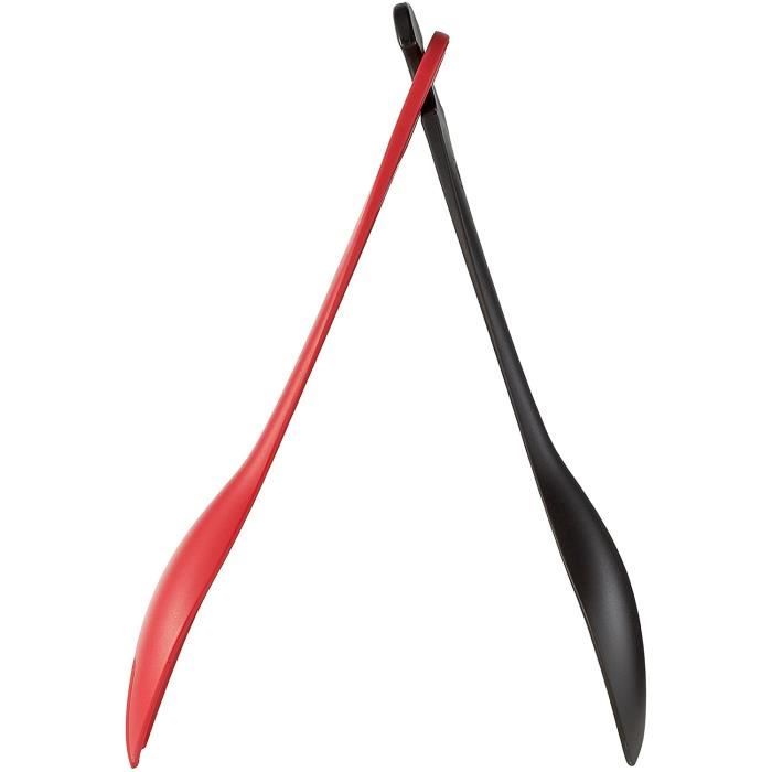 Tefal K2060614 Ingenio Couverts agrave Salade 3 en 1 ustensile de cuisine noir et rouge reacutesistant sans bispheacutenol A avec