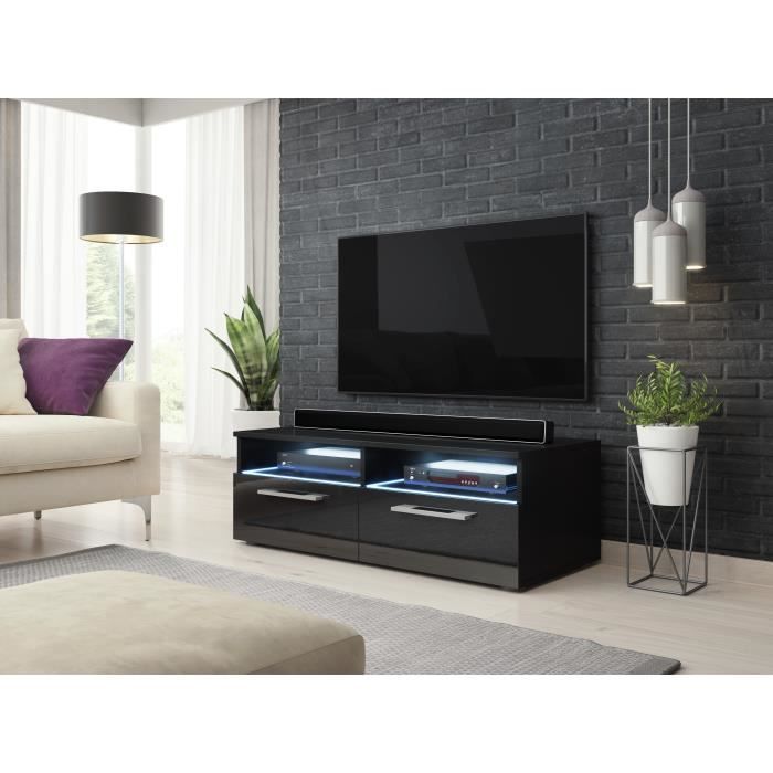 Classic Zumbi meuble TV noir / noir brillant 100cm LED
