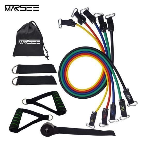 Bande de Résistance Set, Bandes de Fitness Elastiques avec crochet de porte et sangle de cheville pour l'entraînement d'entr Bi24265