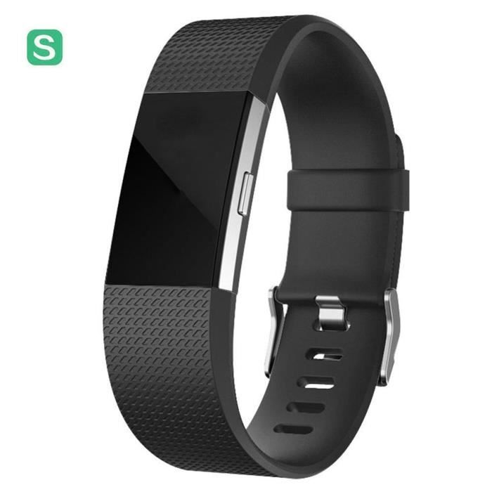 Bracelet de remplacement, Charge 2/2 HR Bracelet de remplacement en silicone de montre-bracelet, Bracelet Fitbit charge 2 (noir s)