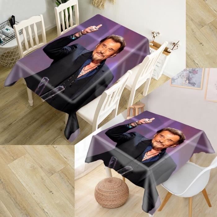 Couleur18 HEARMNY Johnny Hallyday nappe 3D Oxford tissu carré-rectangulaire anti-poussière couverture de Tabl