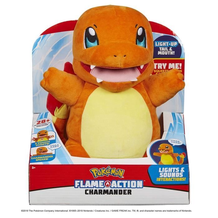 Peluche Douce Charmander Pokemon Flame Action avec Lumières et sons