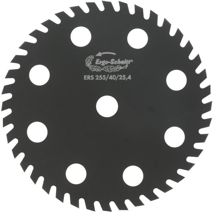 Lame 40 dents ERGO-SCHNITT pour débroussailleuse - Coupe de 255mm, alésage: 25,4mm, épaisseur: 1,6mm, Ø: coupe max : 25mm - Design u