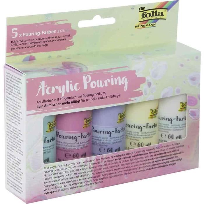 Peinture acrylique pour pouring PASTEL, assorti