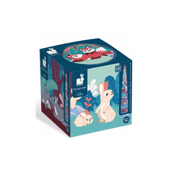 Pyramide ronde les animaux de la forêt - Jeux premier âge - Jeux à manipuler - Jeux à empiler