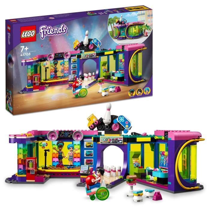 LEGO® Friends 41708 La Salle d’Arcade Roller Disco, Jouet, Mini-poupées, Enfants de 7 Ans