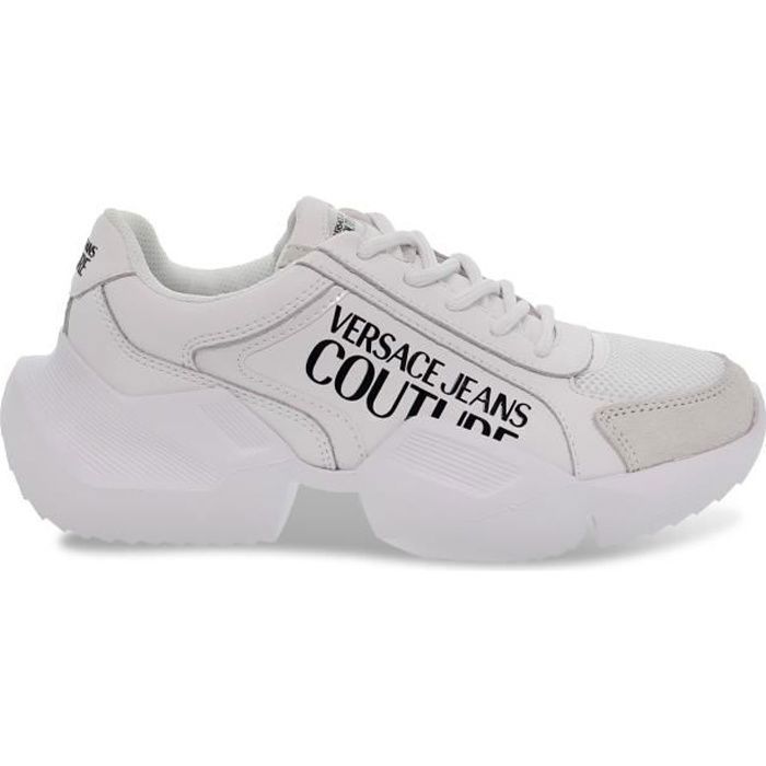 BASKET VERSACE JEANS COUTURE SU3 B en cuir chamois blanc Femme