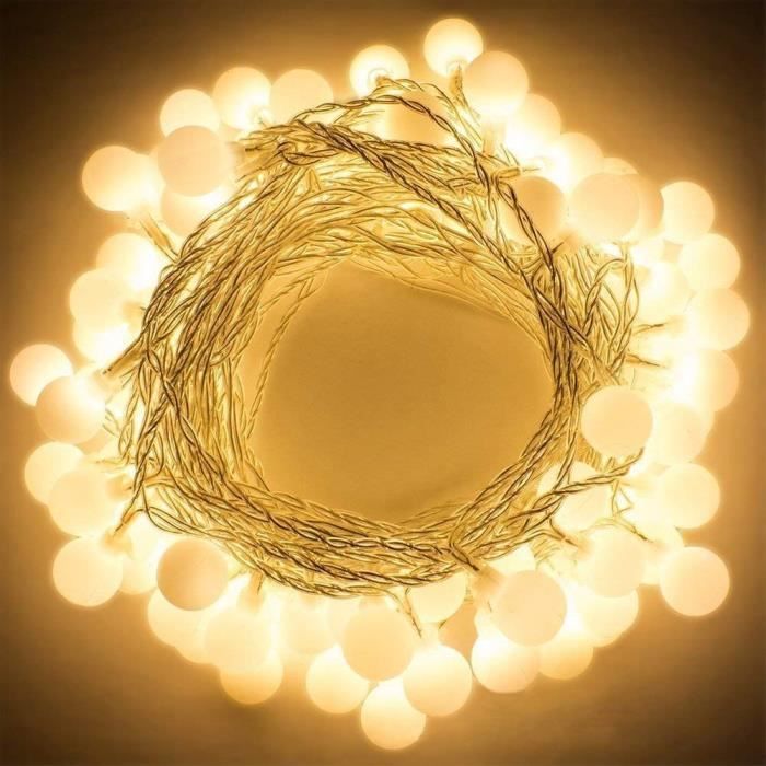 Guirlande lumineuse à piles petits boules 30 LED blanc chaud décoration romantique pour fête Noël mariage anniversaire