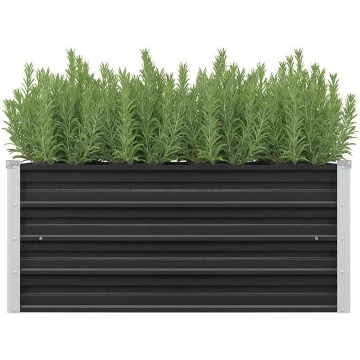 Magnifique Jardinière Anthracite 100 x 40 x 45 cm Acier galvanisé