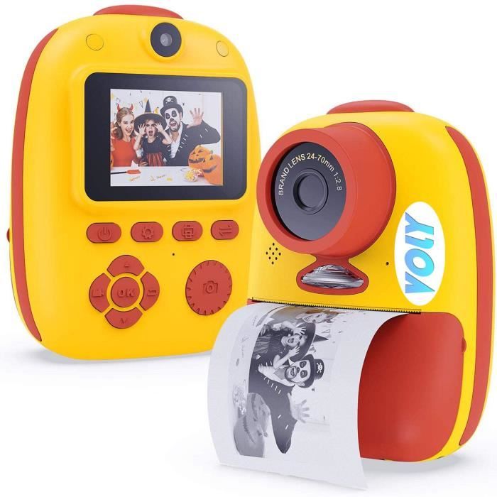 VOLY-Caméra Enfants, Instantanée Photo Numérique avec 32G de Micro SD, Imprimante Caméra Vidéo Jouet Cadeaux pour Garçon et Fille