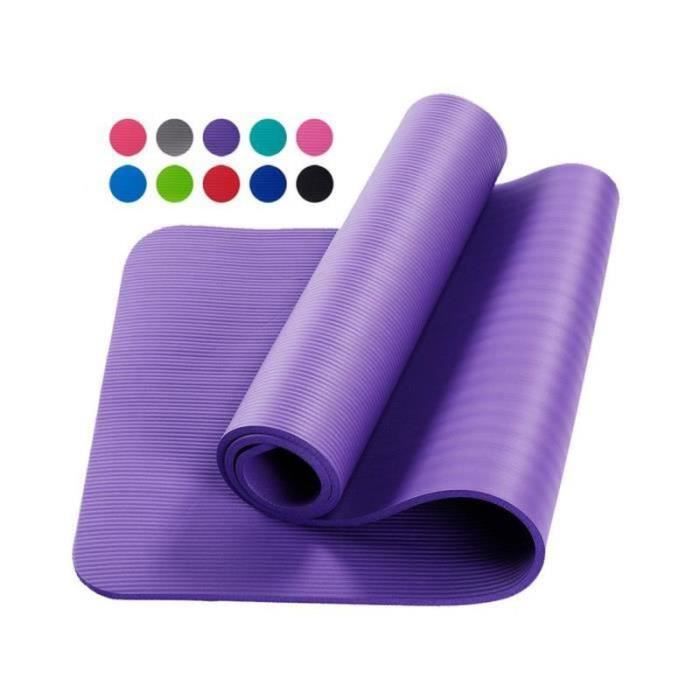 ZA17131-Tapis d'exercice Fitness Tapis de Yoga 183 x 60 x 1,5 cm en Mousse NBR violet