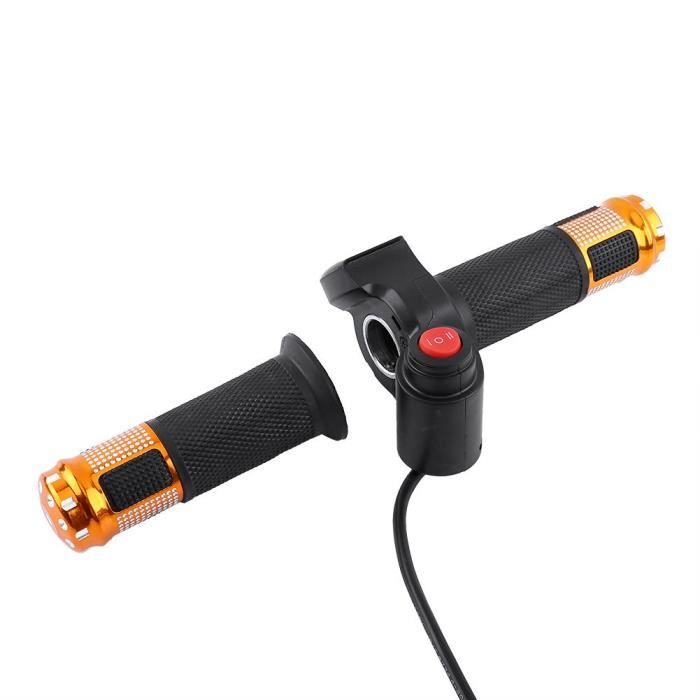 Guidon 1* paire Poignée demi-accélérateur indicateur électrique d'affichage à LED et verrouillage pour scooter vélo -Or