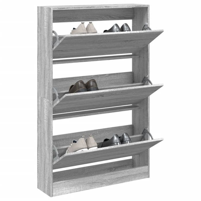 vidaXL Meuble à chaussures sonoma gris 80x21x125 5cm bois dingénierie 839929