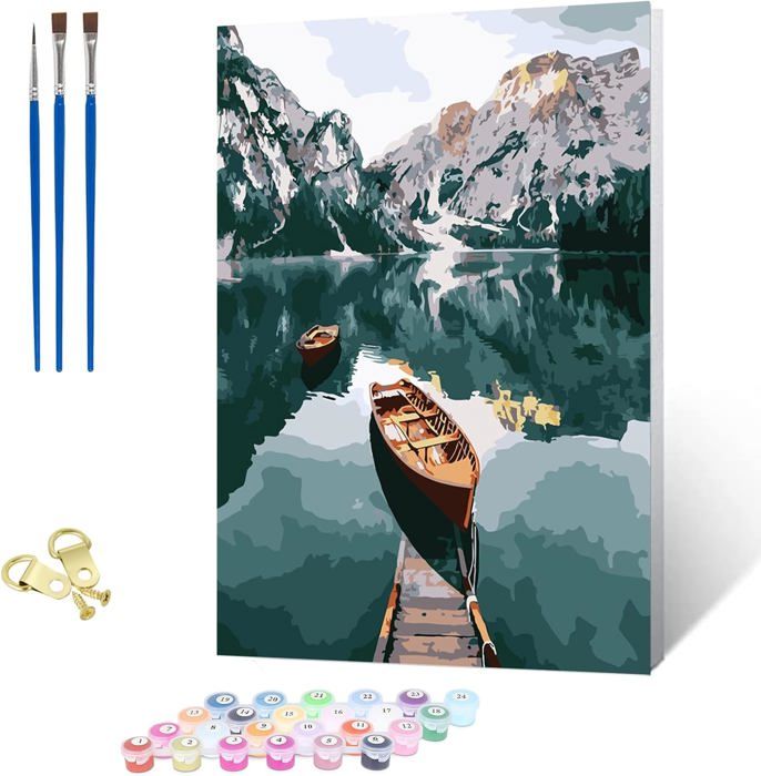 Kit Peinture Par Numéros Adulte - Thème Libellule, Toile 16x20 Pouces, Peinture Acrylique