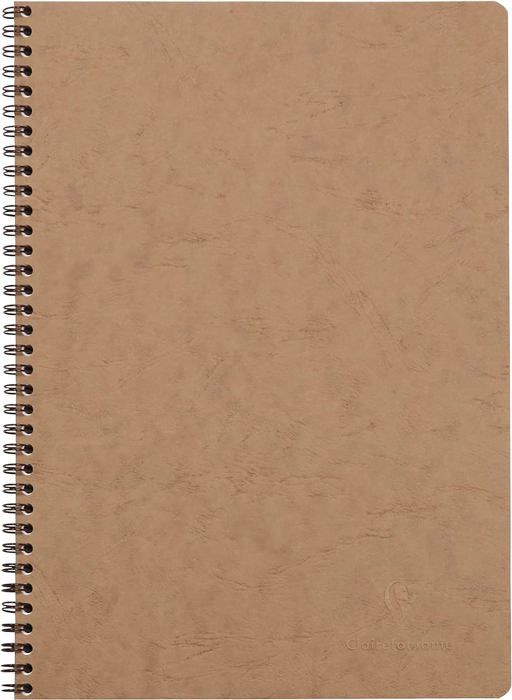 Clairefontaine Age Bag Cahier Spirale A4 Ligné 100 Pages - Couverture Grain Cuir Noir Élégant, Papier 90g Premium Made In France