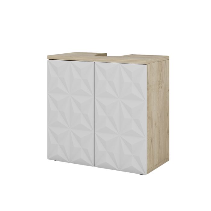 Vicco Meuble sous vasque simple Béton/blanc 80x60.8cm
