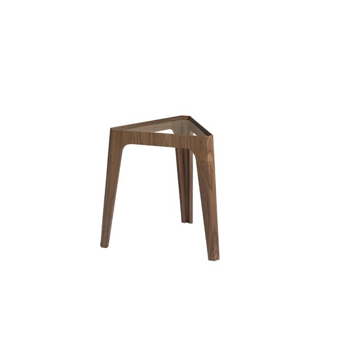 Table dangle triangulaire en verre noyer 2106 ANGEL CERDA