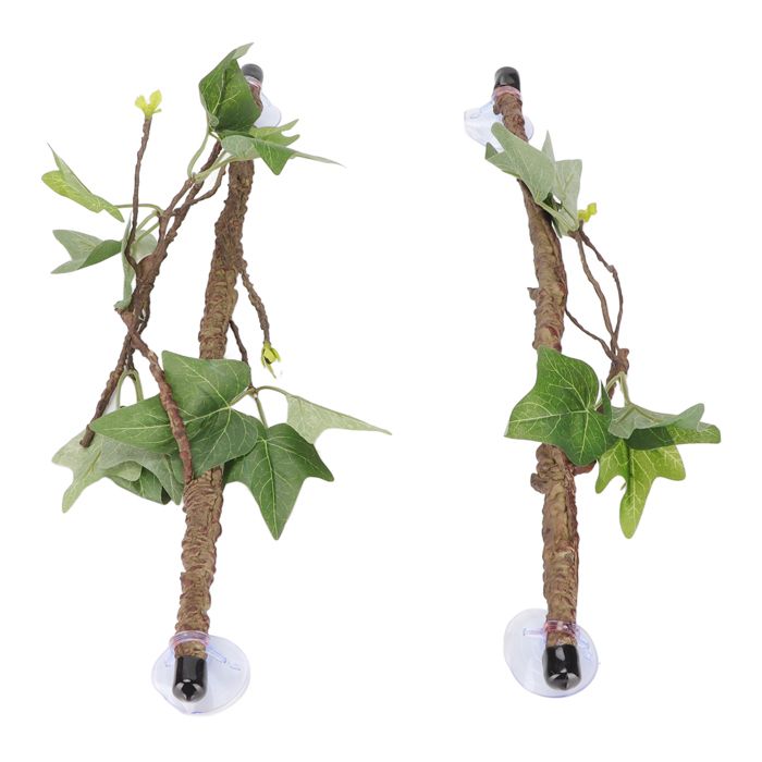 Meilleurs prix pour Décoration de plante de terrarium de branche d'angle de reptile avec ventouses pour l'escalade de serpents de lézards amphibiens