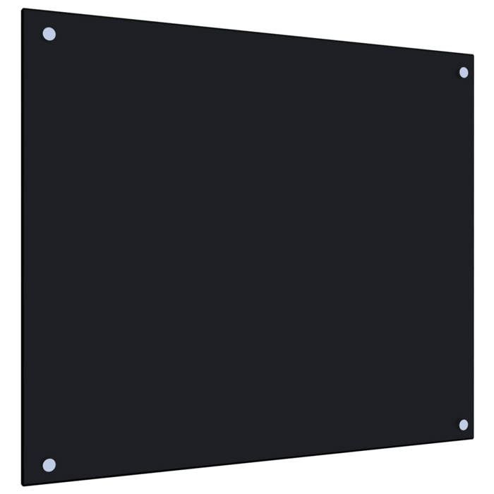 Crédence de Cuisine Noir 70x60 cm Verre Trempé Pratique Panneau Anti-Eclaboussure Murale Épaisseur 6 mm Décoration de Cuisine