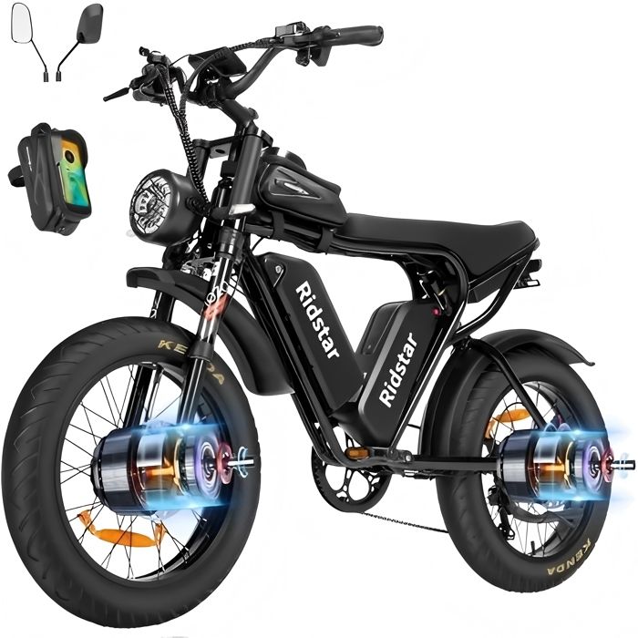 Vélo électrique Ridstar Vélo électrique Q20 Pro tout-terrain Gros pneus 20*4 pouces Moteur 2