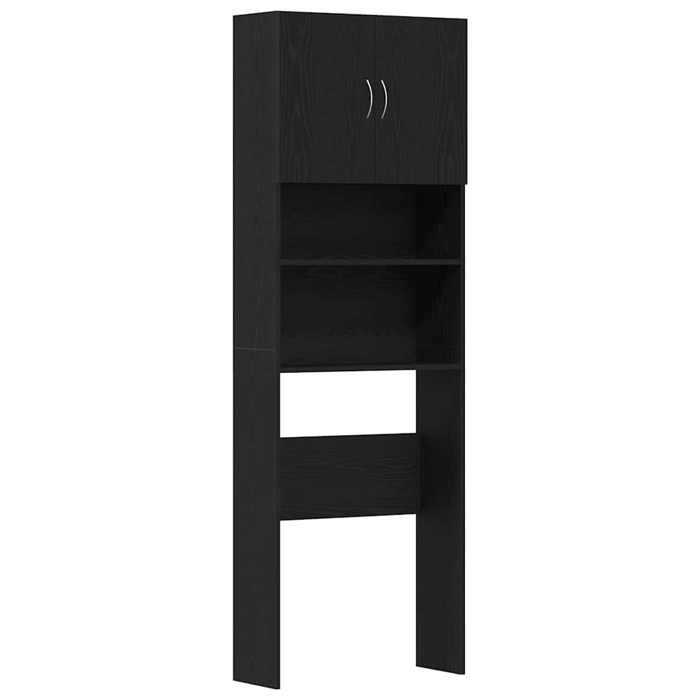 FAF-NEUF* Armoire de stockage Meuble de machine à laver - chêne noir - 64x24x190 cm JUIN434015