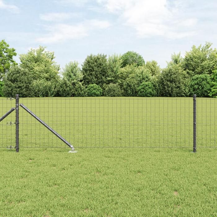 vidaXL Poteaux de clôture avec pique 26 pcs Ø32 mm 80 cm Acier galvanisé